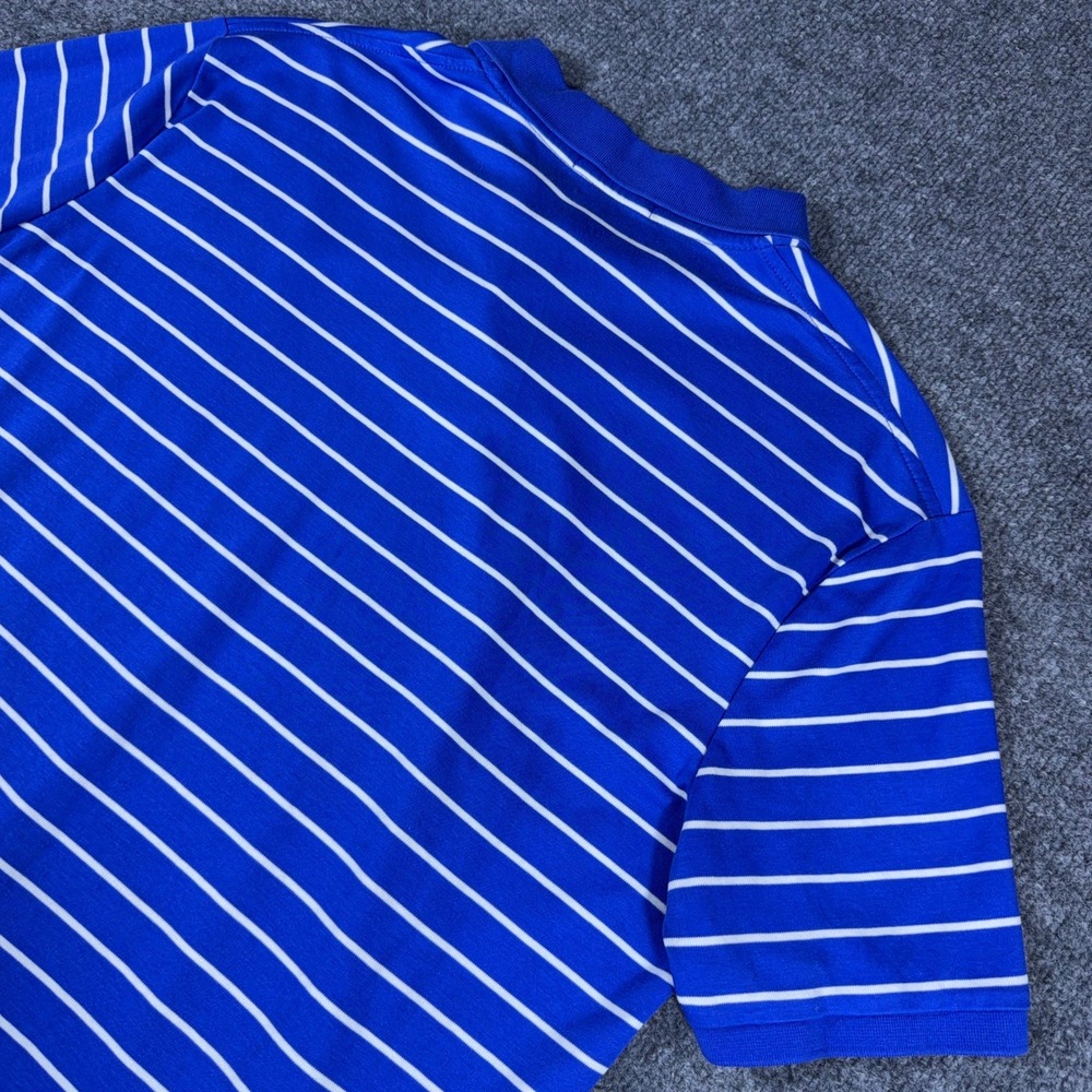 Polo Ralph Lauren Mens Large Blue White Striped Pima Soft Touch Polo Shirt L - Picture 5 of 10
